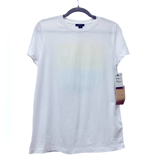 New! Halogen crew neck short sleeve t-shirt, cotton, white, size women's medium - Picture 2 of 5